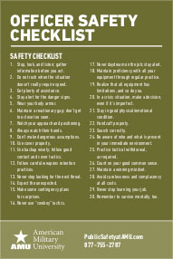 Officer Safety Checklist card